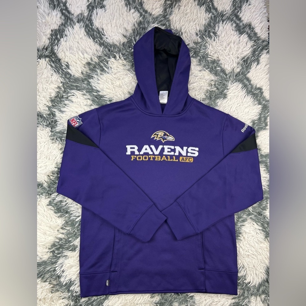 Reebok Men's Purple NFL Baltimore Ravens on Feild Hoodie Sweatshirt Size Small